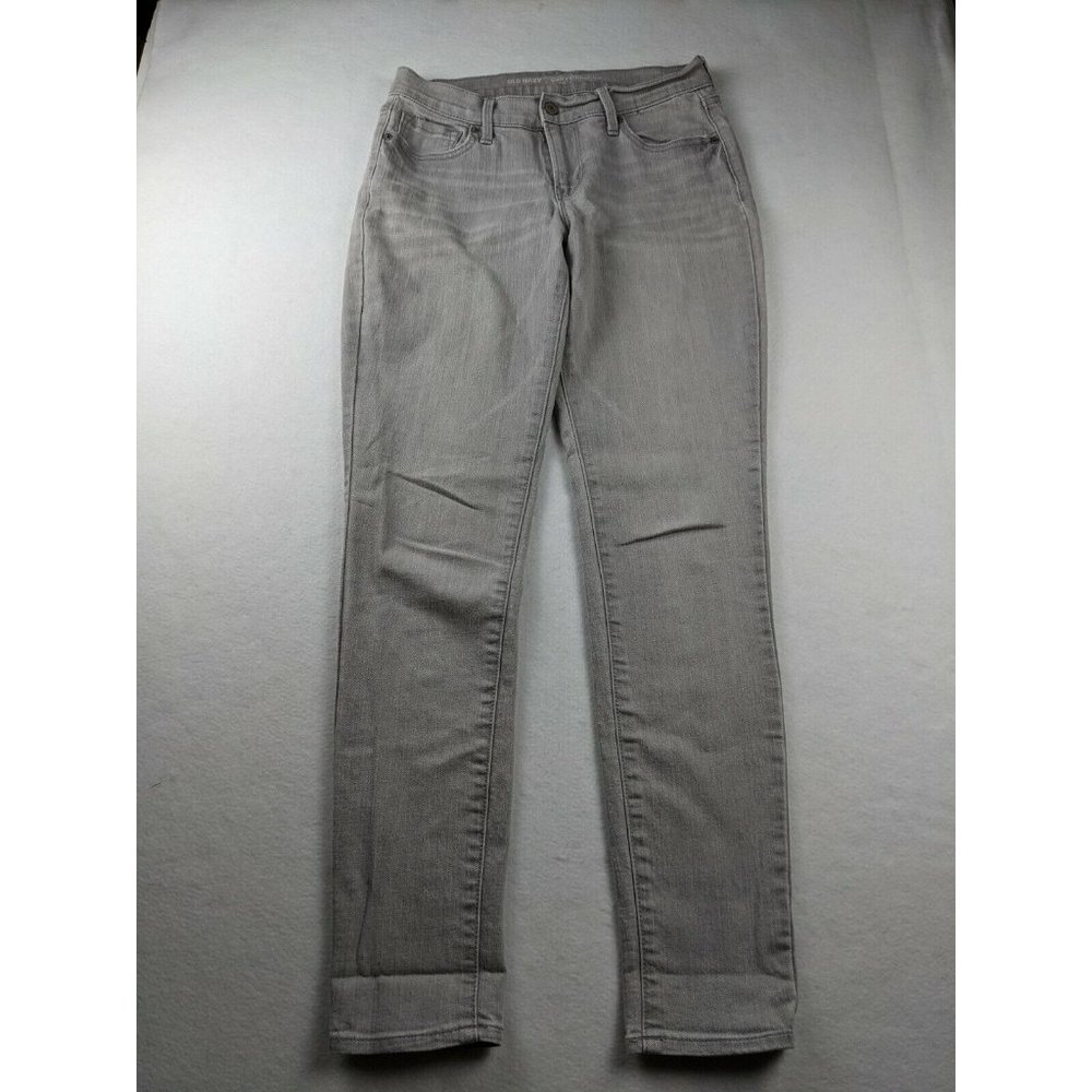 Old Navy Womens Curvy profile skinny Jeans light gray Mid Rise SIZE 4